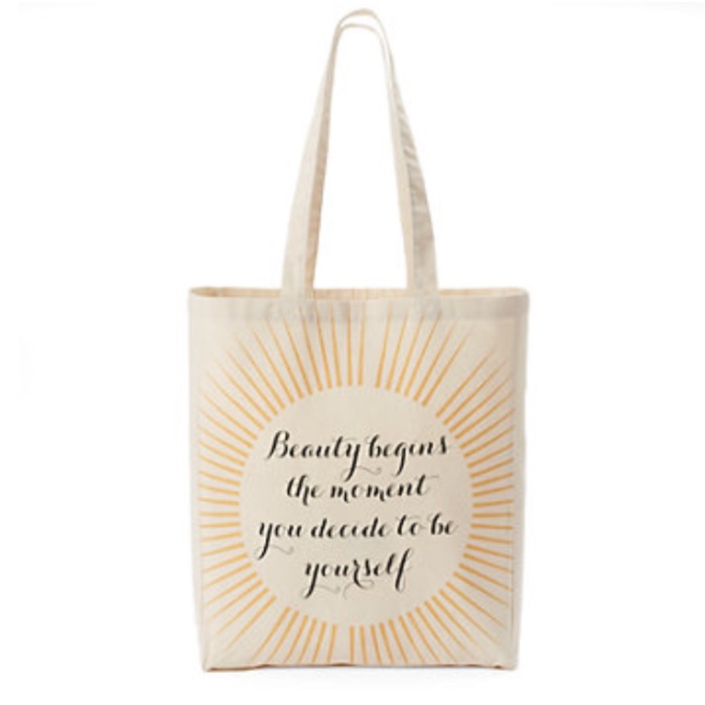 Inspirational Canvas Tote- Beauty begins the moment you decide to be yourself